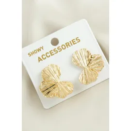 Yaprak Yeni Sezon Metal Küpe-Sarı