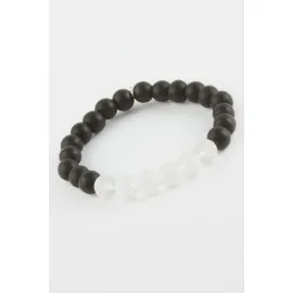 Buzlu Kuvars Onix Doğaltaşlı Bileklik-Siyah