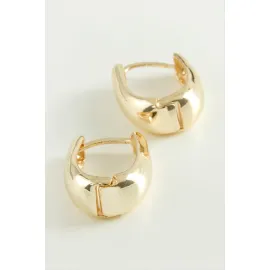 Oval Trend Metal Küpe-Gümüş Rengi