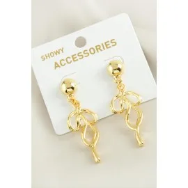 Fiyong Trend Metal Küpe-Sarı