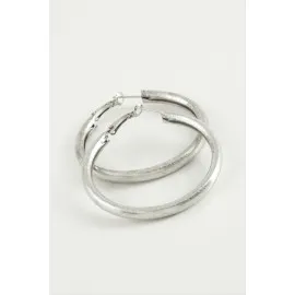 Boru Halka Küpe 5,5 Cm-Gümüş Rengi