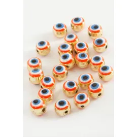 Nazar Mineli Bileklik ve Kolye Ucu Aparatı 1 Adet-Turuncu