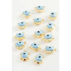 Kaplumbağa Mineli Bileklik Ve Kolye Ucu Aparatı 1 Adet-Açık Mavi