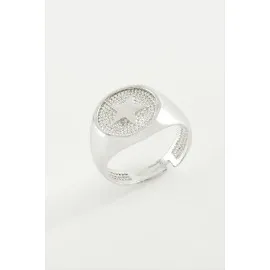 Yıldız Metal Yüzük-Gümüş Rengi