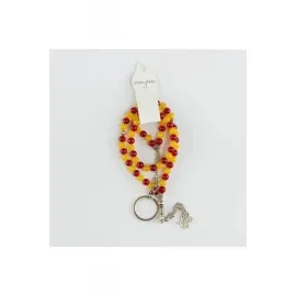 3' lü Doğal Taş Set Anahtarlık,Bileklik,Tesbih-Kırmızı