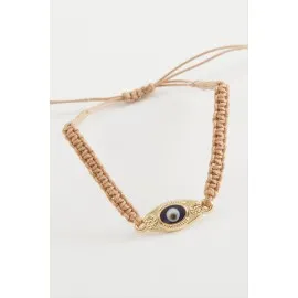 Nazar Makrome Örgülü Bileklik-Renkli