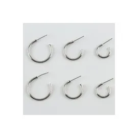 6Lı Kalın Boş Halka-Gümüş Rengi