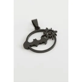 Yarasa Çelik Kolye Ucu 2 Cm-Siyah