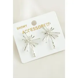 Ağaç Trend Metal Küpe-Gümüş Rengi