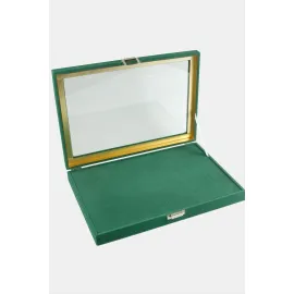 Cam Kapaklı Anfora Kumaş Batırmalı Yüzük Standı 24X34 cm-Pembe