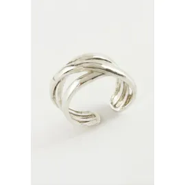 Burgulu Metal Yüzük-Gümüş Rengi