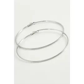 Düz İnce Boru Metal Halka Küpe 8-9-10 cm-8 cm