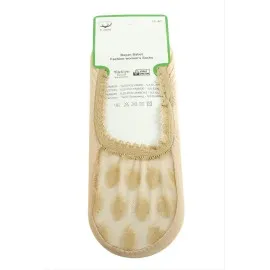 Çilek Dantel Babet Çorap-Krem