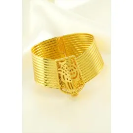 Tuğra Taşlı Trabzon Burma Bilezik-Sarı