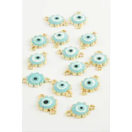 Çiçek Çift Kulplu Mineli Bileklik Ve Kolye Ucu Aparatı 1 Adet-Lacivert