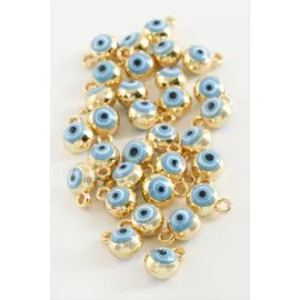 Nazar Tek Kulplu Mineli Bileklik Ve Kolye Ucu Aparatı 1 Adet-Lacivert