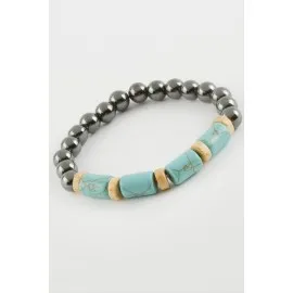Hematit Turkuaz Doğaltaş Bileklik-Turkuaz