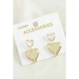 Kalp Trend Metal Küpe-Sarı