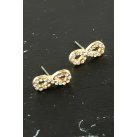 Sonsuzluk Taşlı Minik Küpe-Sarı