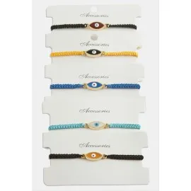 Nazar Makrome Örgülü Bileklik-Renkli