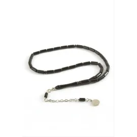 Kapsül Plastik Tesbih 4X10  Mm-Siyah