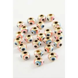 Nazar Mineli Bileklik Ve Kolye Ucu Aparatı 1 Adet-Pembe