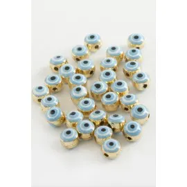 Nazar Mineli Bileklik Ve Kolye Ucu Aparatı 1 Adet-Açık Mavi