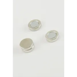 Yuvarlak Mıknatıslı Küpe-Siyah