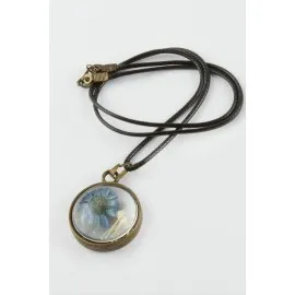 Karışık Renkli Çiçek Canlı Kolye-Renkli