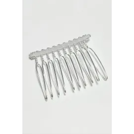 Burgulu Metal Tarak Küçük 1 Adet-Gümüş Rengi