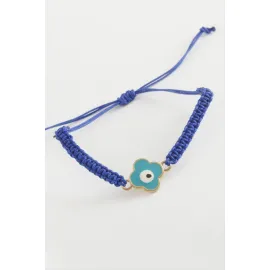 Çiçek Nazar Makrome Örgülü Bileklik-Renkli