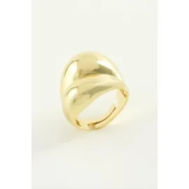 Oval Metal Yüzük-Sarı