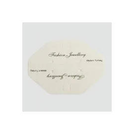 Oval Kolye Kartı Küçük-Beyaz