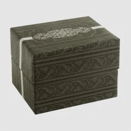 Çiçek Desenli Saat Kutusu-Gri