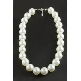 1,8 cm İnci Kolye-Beyaz