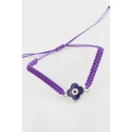 Çiçek Nazar Makrome Örgülü Bileklik-Renkli