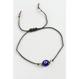 Nazar Makrome İp Bileklik-Mavi