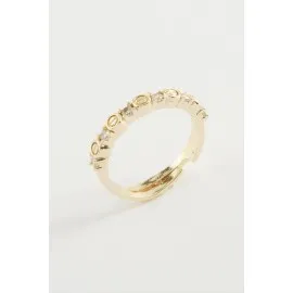 Crt Taşlı Yüzük-Gümüş Rengi