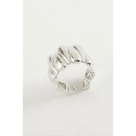 Oval Metal Yüzük-Gümüş Rengi