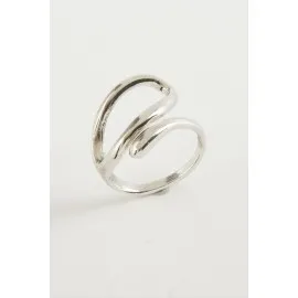 Oval Metal Yüzük-Gümüş Rengi