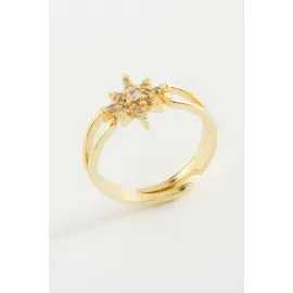 Şimşek Zirkon Taşlı Yüzük-Sarı