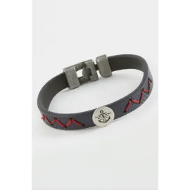 Çapa Kaliteli Suni Deri Bileklik-Lacivert