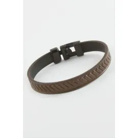 Çubuk Kaliteli Suni Deri Bileklik-Kahverengi