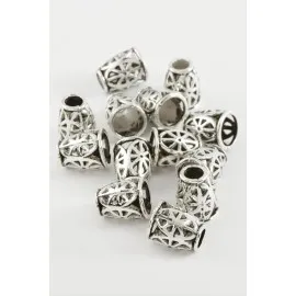 Çini Desenli Tesbih Ara Aparatı 50 Gram-Gümüş Rengi