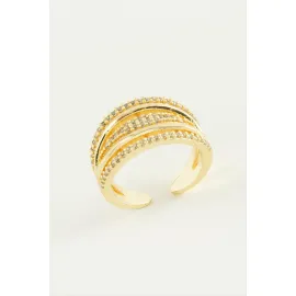 5 Sıra Zirkon Taşlı Yüzük-Gümüş Rengi