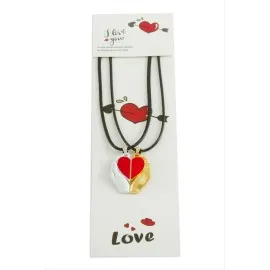 Kalp Arkadaşlık Kolyesi Çift Kolye-Kırmızı