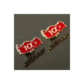 Cumhuriyetin 100. Yılına Özel Yaka Rozet-Sarı