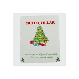 Mutlu Yıllar Bileklik Kartı 200 Adet-Beyaz