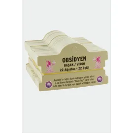 Obsidyen - Başak Burç Bileklik Kartı-Kahverengi