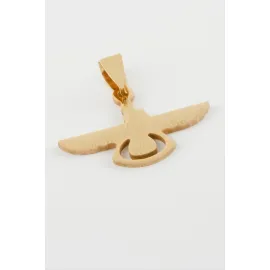 Kuş Çelik Kolye Ucu 3 cm-Sarı